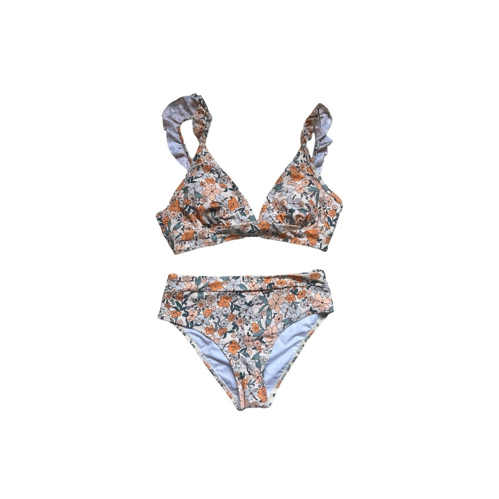 NWT! Floral Ruffled CupShe Two Piece Bathing Suit (Mismatched Sizes)